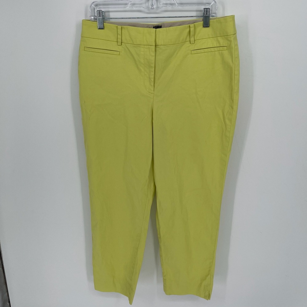 Talbots Women's Yellow The Perfect Crop Stretch Cotton Chino Pants Size 12‎